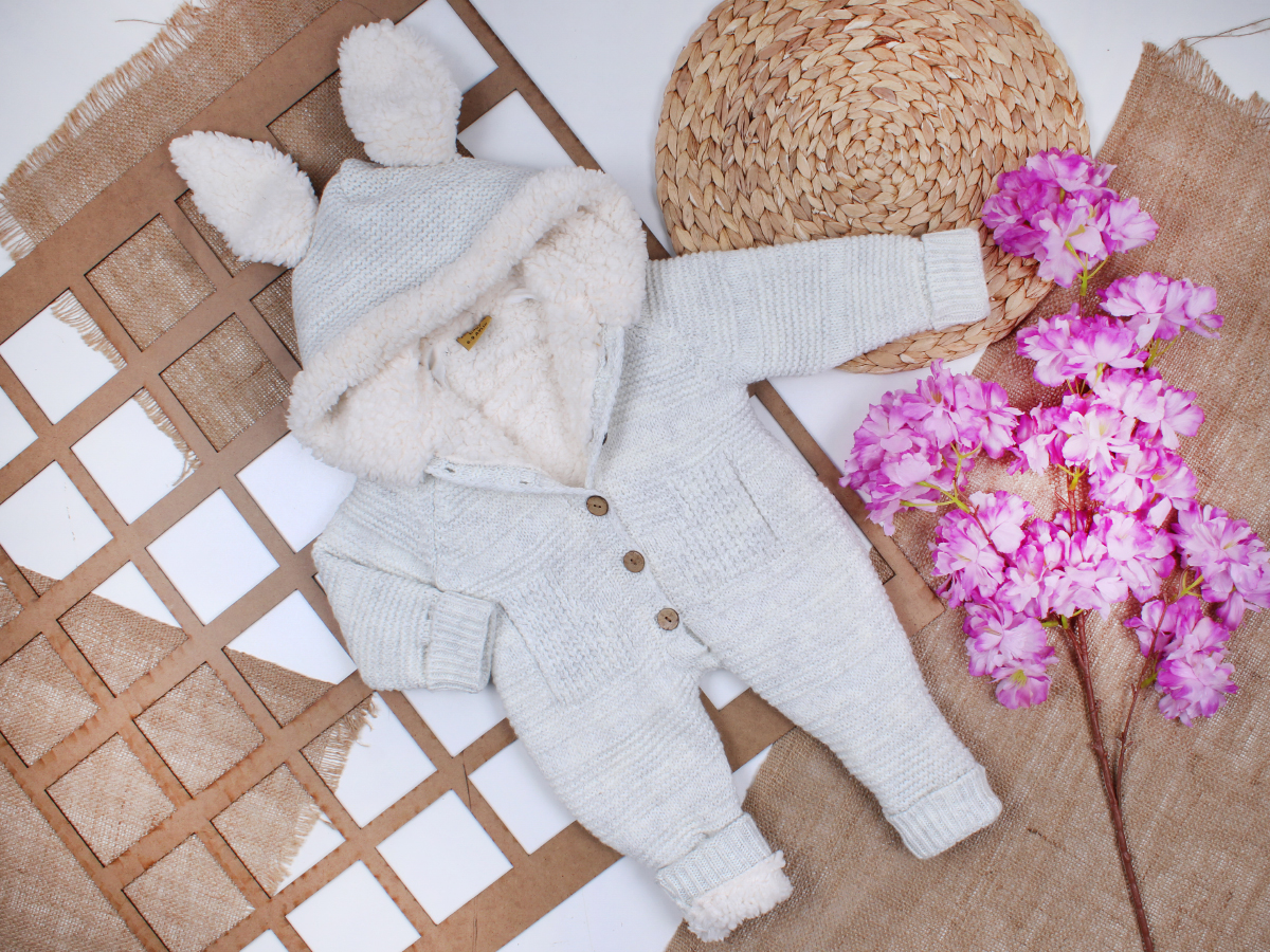  UNISEX 100% PAMUK ÇEPLİ BEBE TULUM