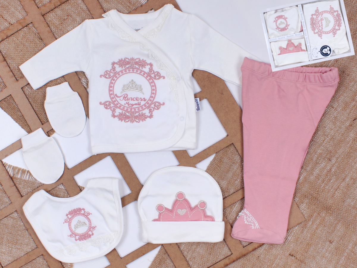  Kız Princess 5P Zıbın Set