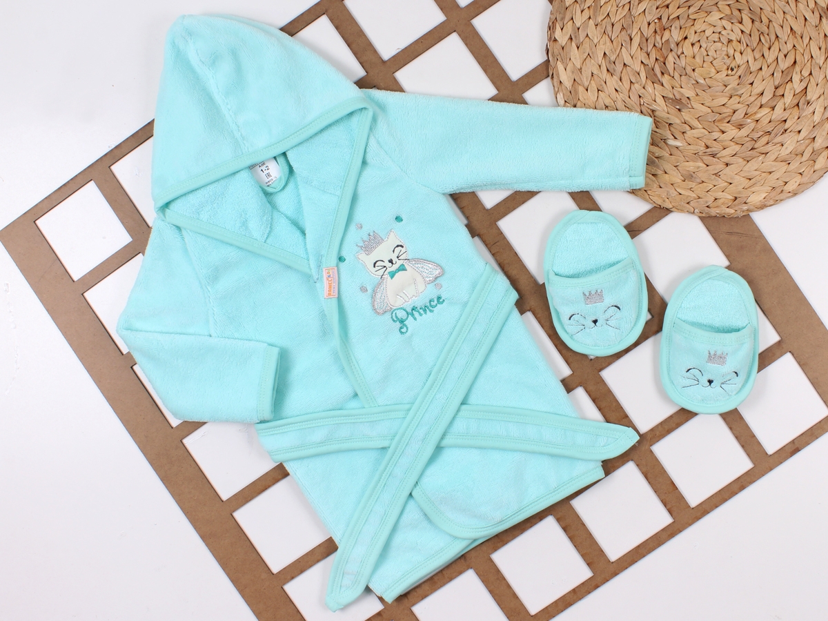 UNISEX HAVLU 1-4 YAŞ TERLİKLİ BORNOZ