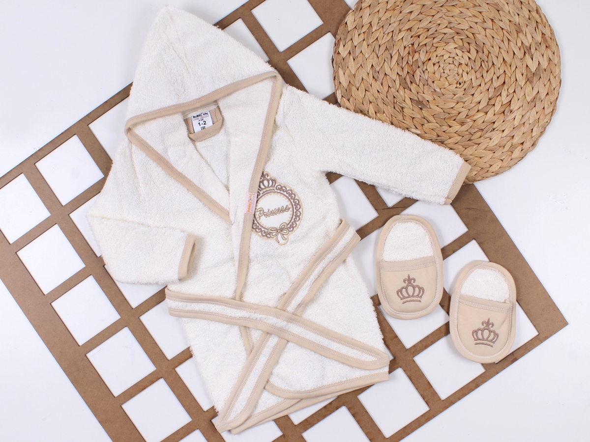 UNISEX  PRENS PRENSES TERLİKLİ 1-4 YAŞ BORNOZ