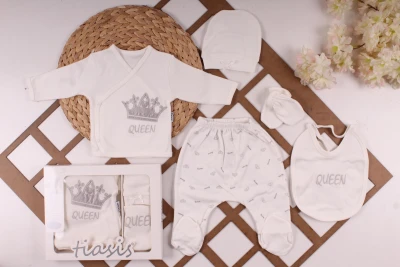 KıZ 100% PAMUK 5PARÇA ZIBIN SETİ  NEW QUEEN