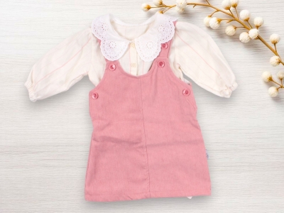 KıZ 100% PAMUK GÖMLEKLİ KADİFE ELBİSE