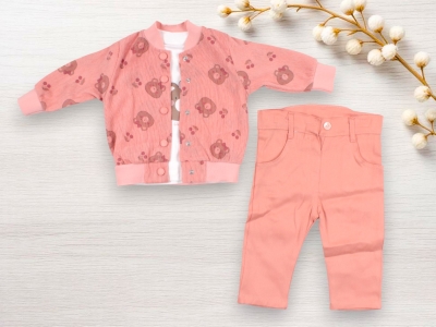 KıZ 100% PAMUK KİRAZ BASKILI KIZ 3LÜ TAKIM